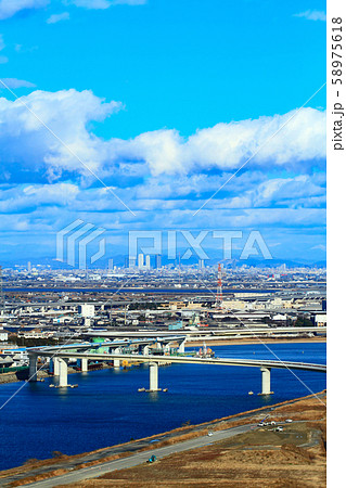 四日市から見た名古屋市方向の風景 58975618