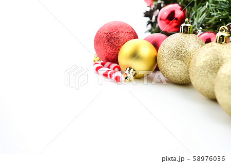 Xmas ornaments on white background 58976036