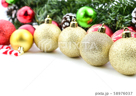 Xmas ornaments on white background 58976037