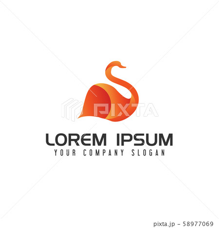 modern swan logo 58977069