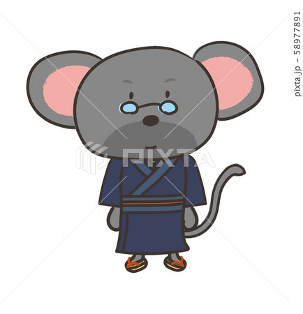 着物姿のねずみ/mouse dressed in a kimono 58977891