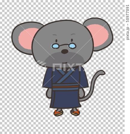 着物姿のねずみ/mouse dressed in a kimono 58977891