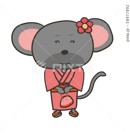 着物姿のねずみ/mouse dressed in a kimono 58977892