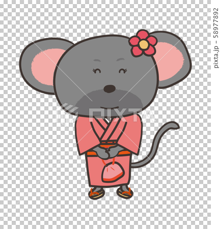 着物姿のねずみ/mouse dressed in a kimono 58977892