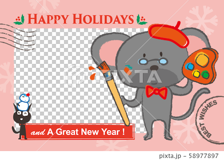 クリスマスカード / Christmas Card (mouse with pallet) クリスマスカード / Christmas Card (mouse with pallet) 58977897