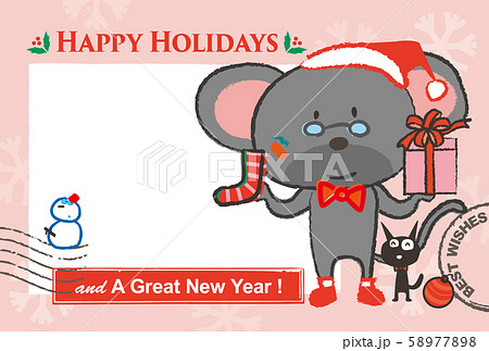 クリスマスカード / cute mouse in santa claus costume クリスマスカード / cute mouse in santa claus costume 58977898