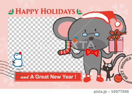 クリスマスカード / cute mouse in santa claus costume クリスマスカード / cute mouse in santa claus costume 58977898