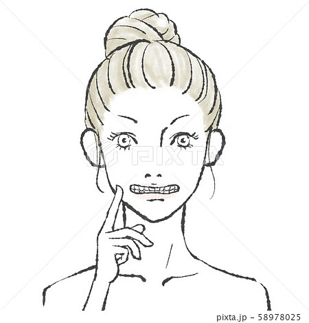 美容イラスト 手描き08 背景なし 58978025