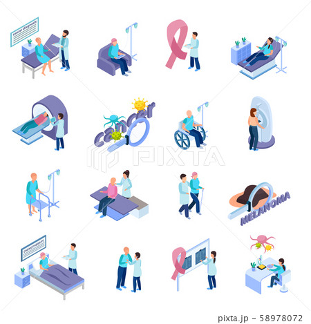 Cancer Control Isometric Concept  Set  58978072