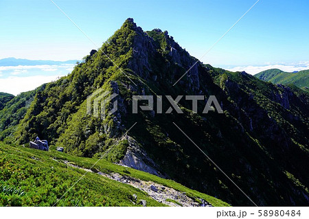 南駒ヶ岳方面からの仙涯嶺 南駒ヶ岳方面からの仙涯嶺 58980484