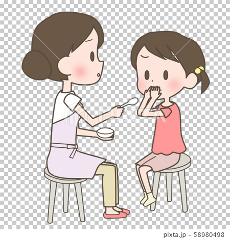 薬を嫌がる子供のイラスト素材