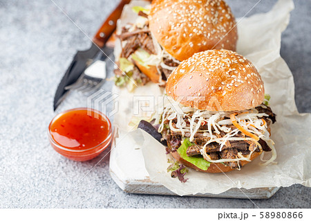 Pulled beef burger Pulled beef burger 58980866