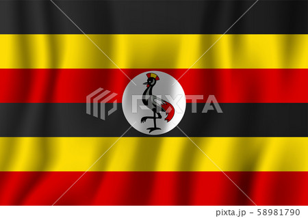 Uganda realistic waving flag vector illustration. Uganda realistic waving flag vector illustration. 58981790