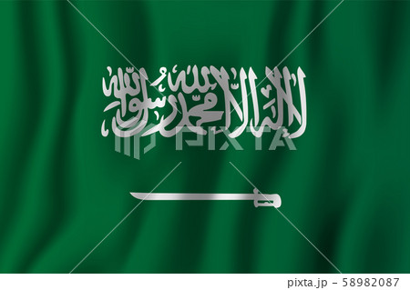 Saudi Arabia realistic waving flag vector 58982087
