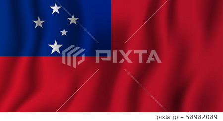 Samoa realistic waving flag vector illustration. 58982089