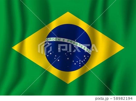 Brazil realistic waving flag vector illustration. Brazil realistic waving flag vector illustration. 58982194