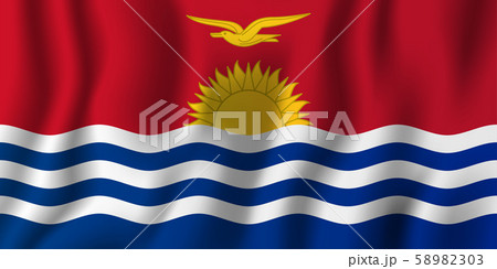 Kiribati realistic waving flag vector 58982303