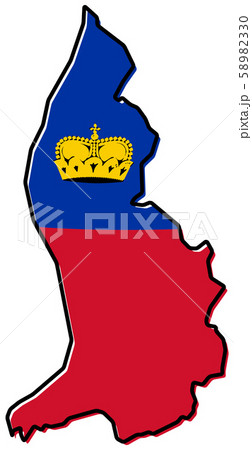 Simplified map of Liechtenstein outline, with 58982330