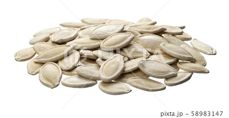 Pumpkin seeds isolated on white background with clipping path 58983147