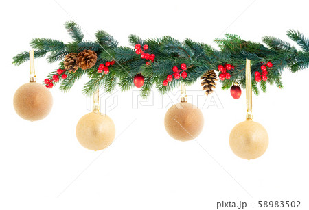 Christmas garland on white 58983502