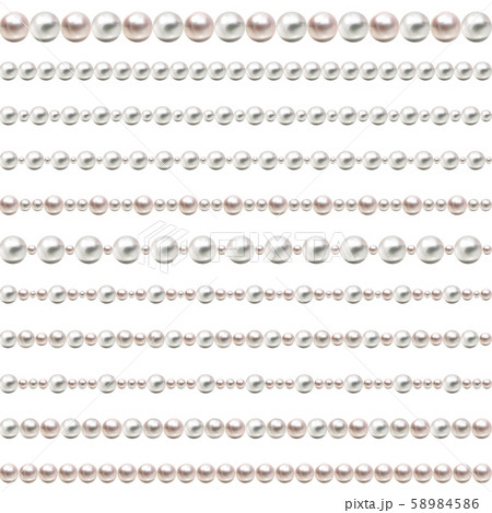 Glamour seamless Borders on white Background. Vector. 58984586