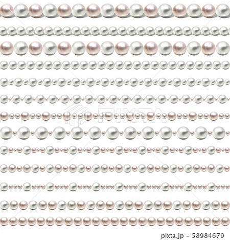 Glamour seamless Borders on white Background. Vector. 58984679