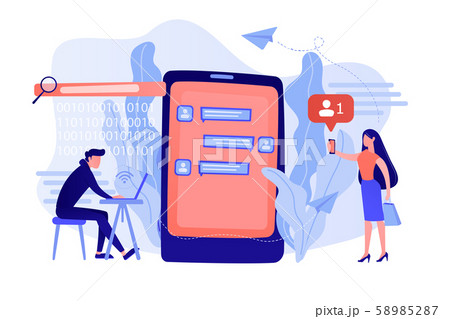Cyberstalking concept vector illustration. Cyberstalking concept vector illustration. 58985287