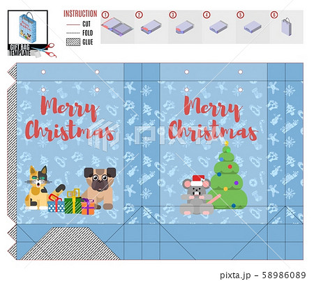 cat and dog. christmas gift basket template cat and dog. christmas gift basket template 58986089