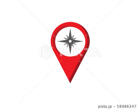 Compass with Indicators dart board in a pin symbol Compass with Indicators dart board in a pin symbol 58986347
