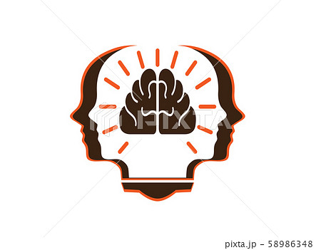Head person with brain in the book for logo design 58986348