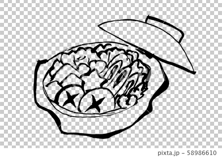 筆絵　鍋料理 58986610