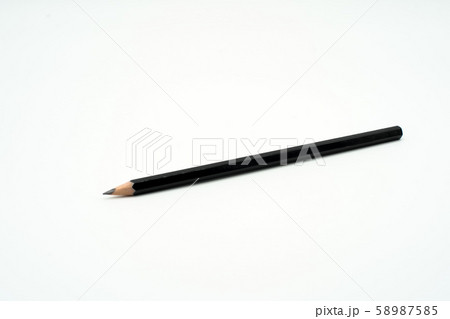 Black wooden pencil isolated on white background 58987585