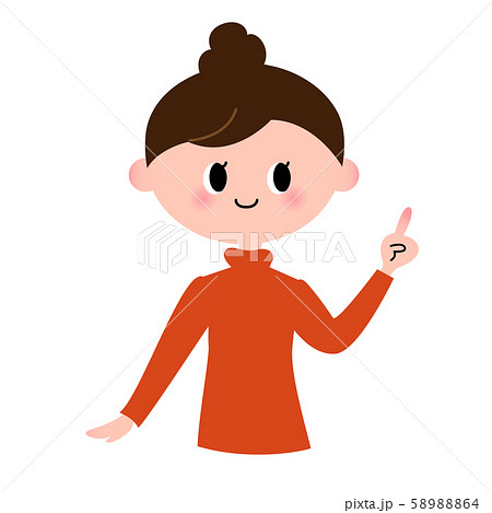 指差しする女性のイラスト素材 5864