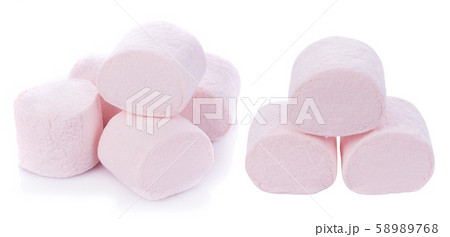 marshmallows on white background marshmallows on white background 58989768