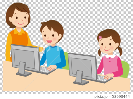 操作電腦的孩子 操作電腦的孩子 58990444