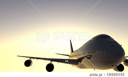 飛行中の飛行機 58990595