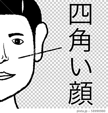 四角い顔のイラスト素材