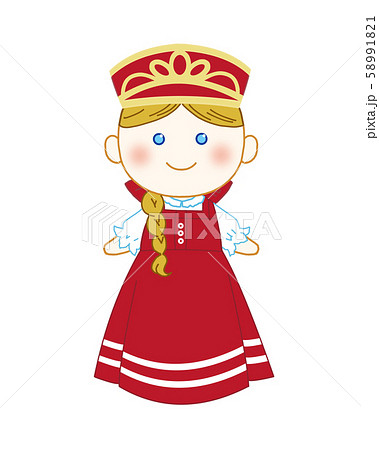 ロシアの民族衣装 サラファンのイラスト素材 5911