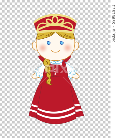 ロシアの民族衣装 サラファンのイラスト素材 5911