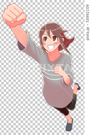 少女 ジャンプのイラスト素材