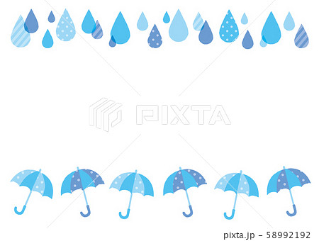 雨と傘のフレーム 58992192