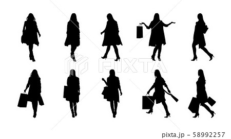 fashion woman silhouette set 58992257