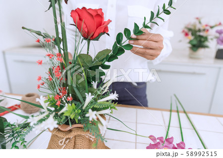 young women business owner florist making or young women business owner florist making or 58992515
