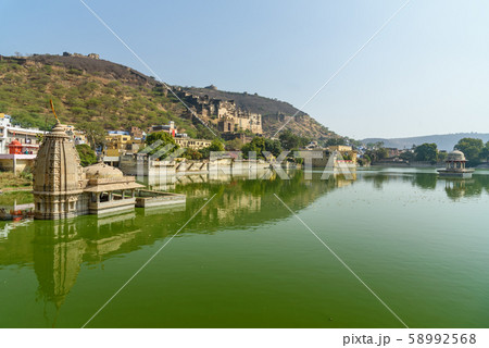 Taragarh Fort and Nawal Sagar Lake in Bundi. India Taragarh Fort and Nawal Sagar Lake in Bundi. India 58992568