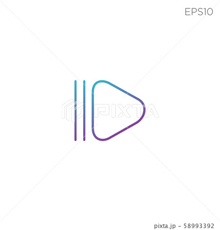 play media icon line style vector illustration 58993392
