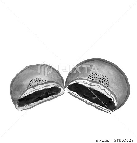 あんぱん 墨の手描きイラスト のイラスト素材 58993625 Pixta