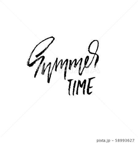 Summer time lettering. Modern dry brush inscription. Vector illustration. 58993627