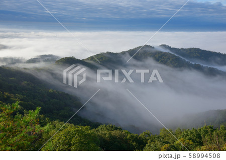 雲海と大小山　大小山から見た関東平野を覆う雲海 58994508