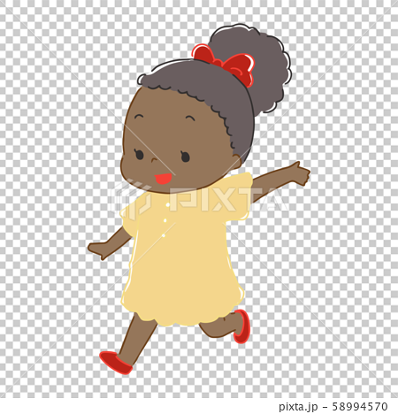 世界中の子どもたちシリーズ 黒人の女の子のイラスト素材
