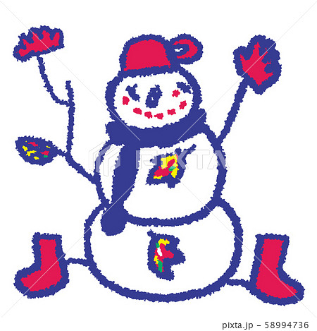 雪だるま　冬　雪　snowman ３段 58994736